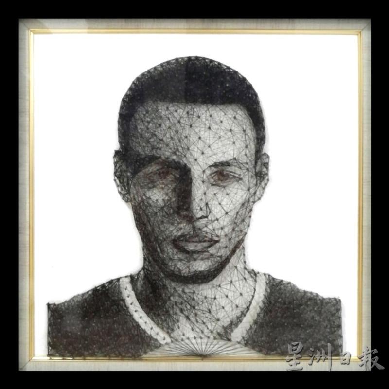 谢俊彦于2018年创作的《Stephen Curry》画作。