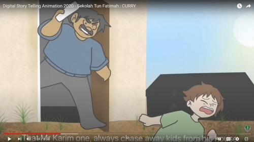 卡林先生（左）把在他家嬉闹的小孩们赶了出去。