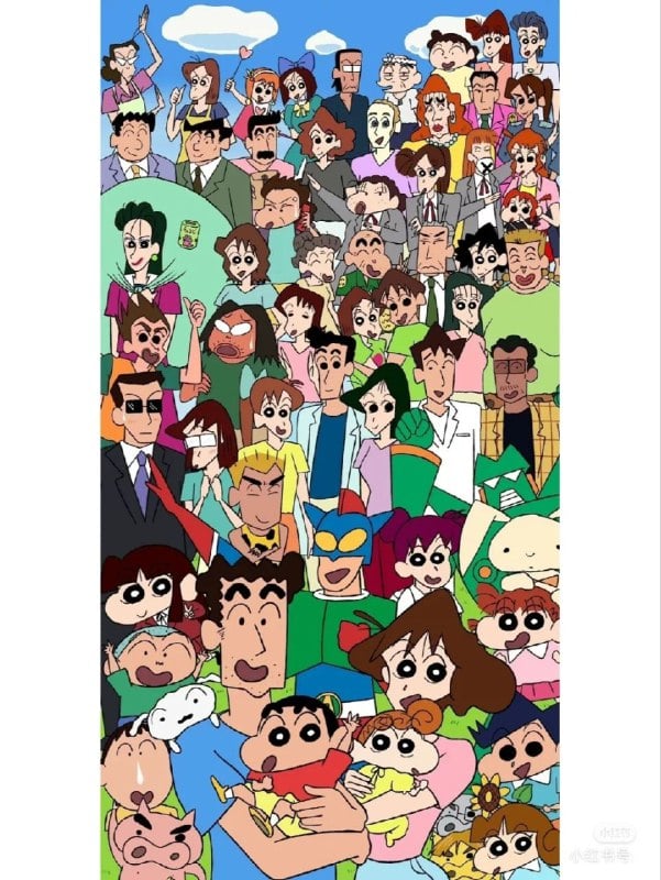 《蜡笔小新》动画版出现过的人物，五彩缤纷，剧情走向自然也是多姿多彩，百看不厌啦！